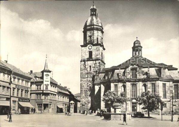 Waltershausen Gotha Marktplatz mit Kirche