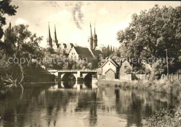 Merseburg Saale Saalepartie mit Schloß und Dom
