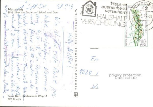 Merseburg Saale Saalepartie mit Schloß und Dom – Bild 2