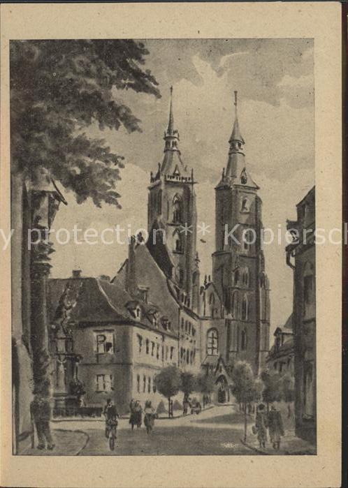 Breslau Niederschlesien Dom Künstlerkarte