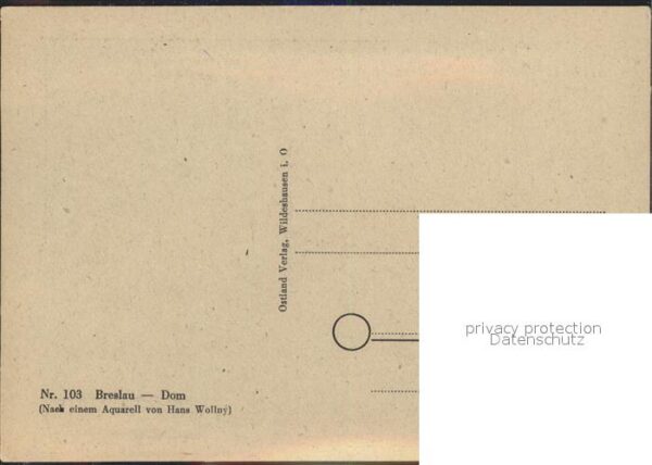 Breslau Niederschlesien Dom Künstlerkarte – Bild 2