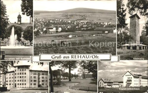 Rehau Oberfranken Kornberg Kreiskrankenhaus Maxplatz mit