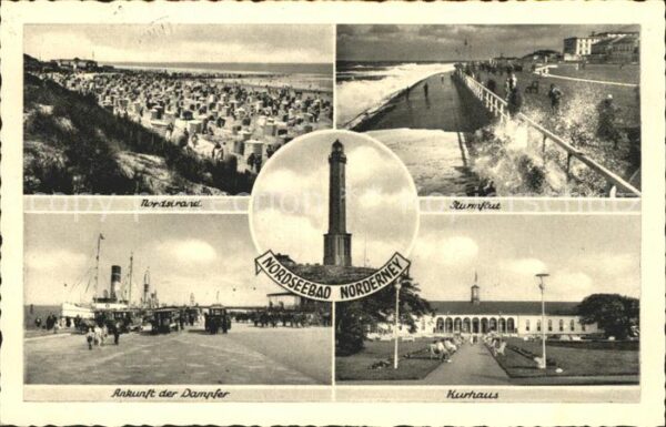 Norderney Nordseebad Nordstrand Ankunft der Dampfer Kurhaus
