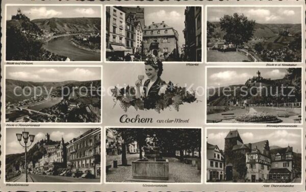 Cochem Mosel Blick vom Pinnerkreuz Moselstrasse Wein
