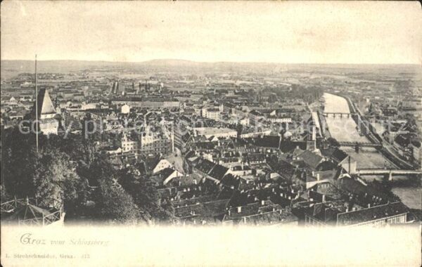 Graz Steiermark Graz vom Schlossberg aus gesehen