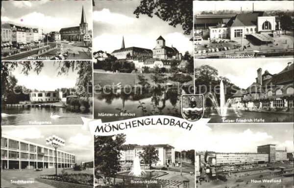 Moenchengladbach Hauptbahnhof Münster und Rathaus Volksg