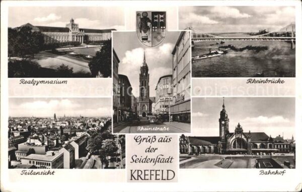 Krefeld Rheinbrücke Realgymnasium Bahnhof