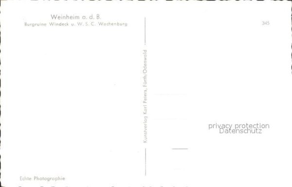 Weinheim Bergstrasse Burgruine Windeck W. S. C. Wachenburg – Bild 2