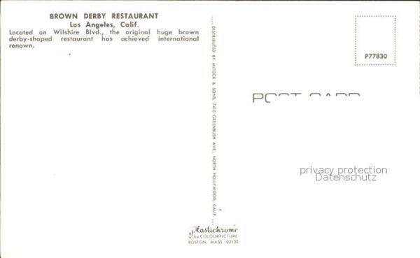 Los Angeles California Brown Derby Restaurant – Bild 2