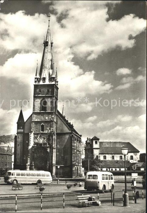Uesti nad Labem Gotische Kirche mit dem schiefen Turm