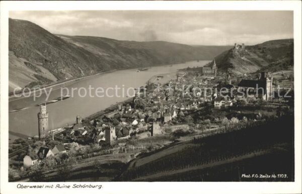 Foto Zeitz F.G. Nr. 1103 Oberwesel Ruine Schönburg