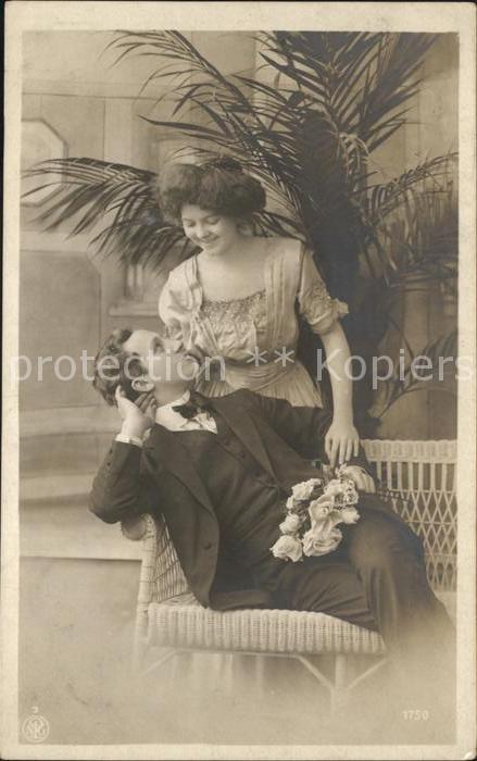Foto NPG Nr. 1750 Paar Poesie Rosen