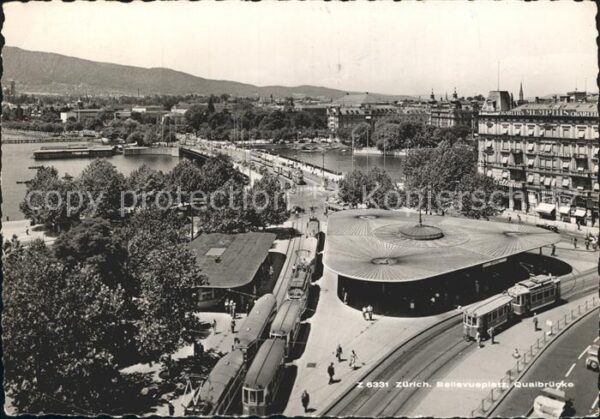 Strassenbahn Zürich Bellevueplatz Quaibrücke