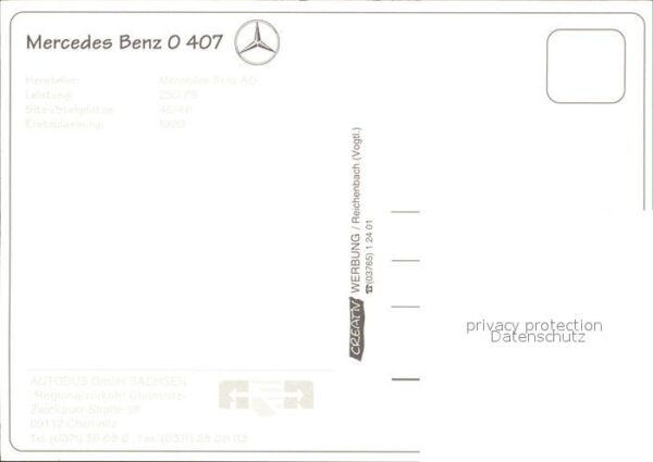 Autobus Omnibus Mercedes Benz 0 407 Chemnitz – Bild 2