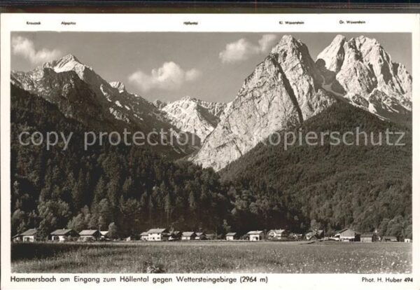 Foto Huber H. Nr. 494 Hammersbach Höllental Wettersteinge