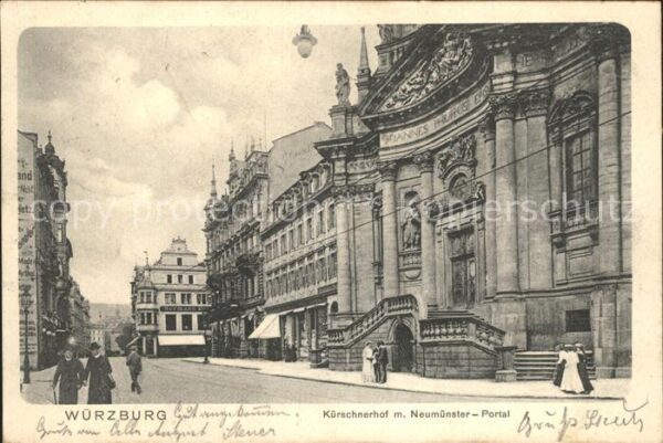 Wuerzburg Kürschnerhof mit Neumünster Portal