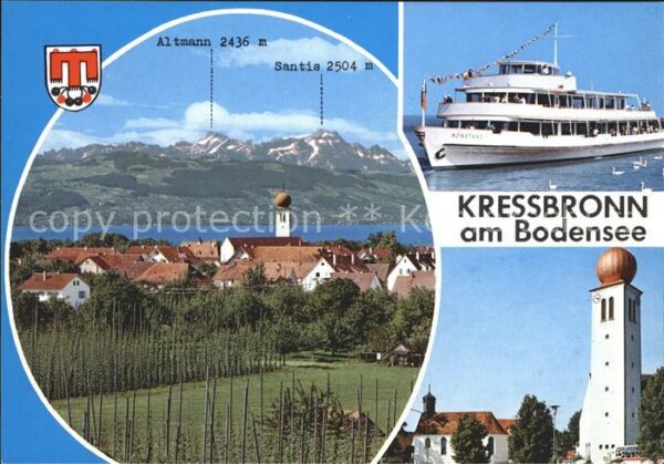Kressbronn Bodensee mit Altmann und Säntis Fähre Konstanz K