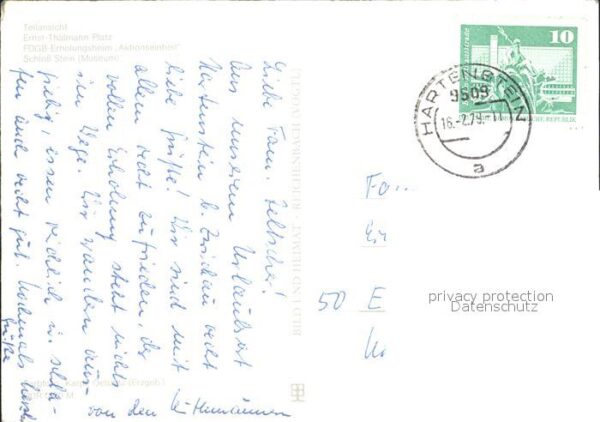 Hartenstein Zwickau Teilansicht Ernst Thälmann Platz FDGB E – Bild 2