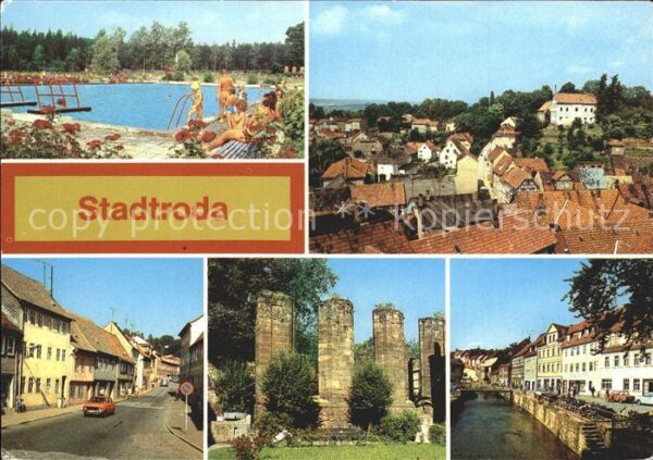 Stadtroda Freibad Teilansicht Strasse der DSF Klo