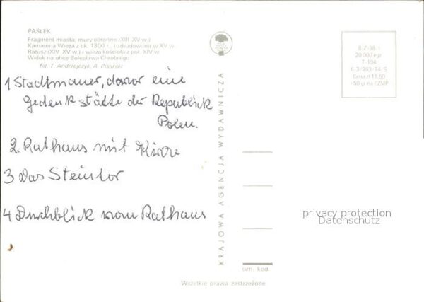 Paslek Fragment miasta Kamienna Wieza Ratusz W – Bild 2