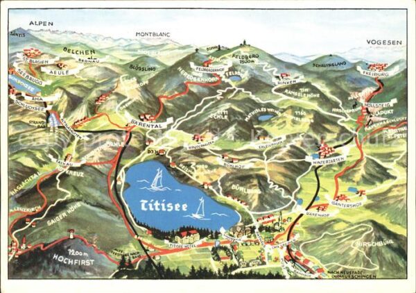 Titisee Schwarzwald mit Feldberggebiet Panorama