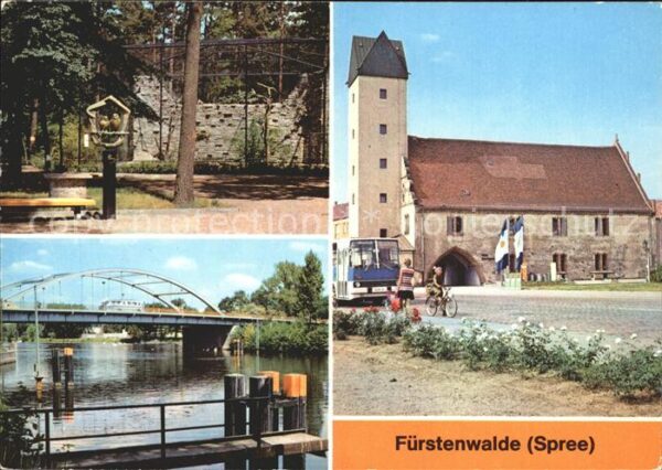 Fuerstenwalde Spree Heimat Tiergarten Spre mit Brücke der T