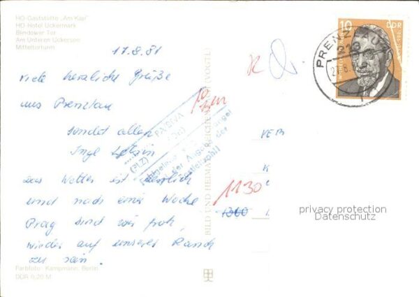 Prenzlau HO Gaststätte Am Kap HO Hotel Uckermark – Bild 2
