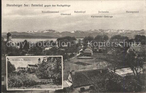 Bernried Starnberger See mit Schloss und Kirche
