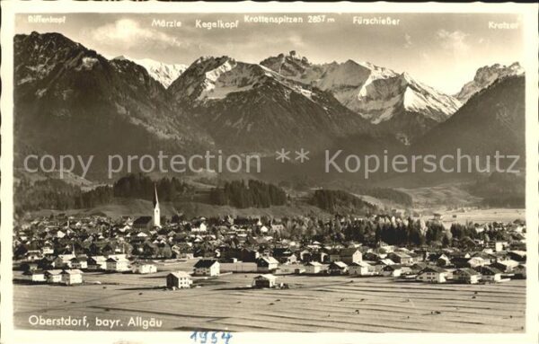 Oberstdorf Totalansicht mit Allgäuer Alpen