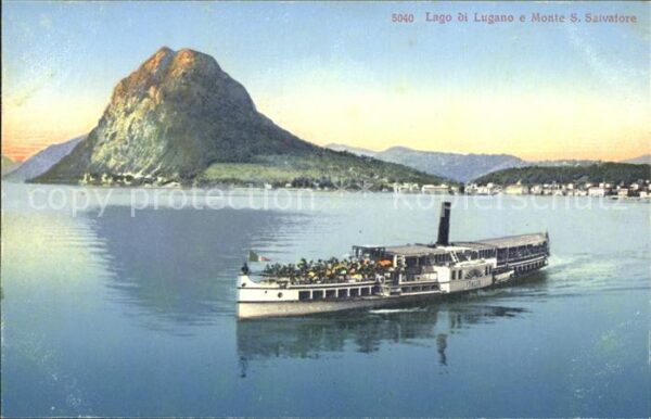 Lago di Lugano TI e Monte San Salvatore Dampfer