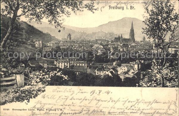 Freiburg Breisgau Stadtblick mit Münster