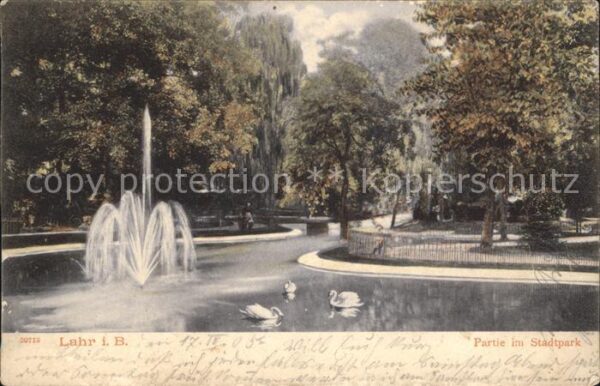 Lahr Schwarzwald Partie im Stadtpark Fontäne