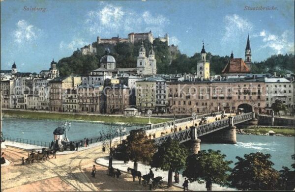Salzburg Oesterreich Staatsbrücke Schloss
