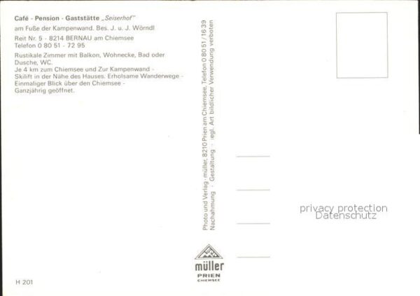 Bernau Chiemsee Cafe Pension Gaststätte Seiserhof Panor – Bild 2