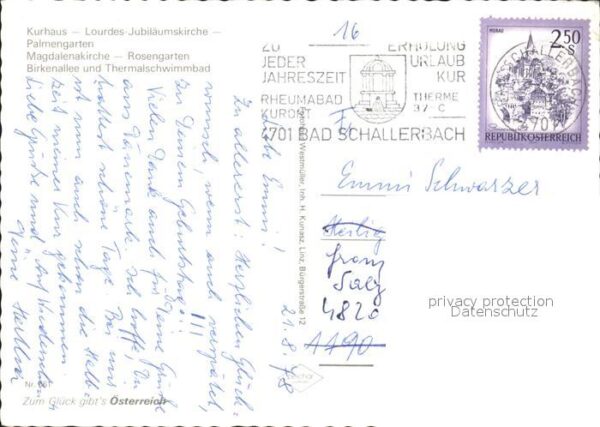 Schallerbach Bad Kurhaus Lourdes Jubiläumskirche Palmeng – Bild 2