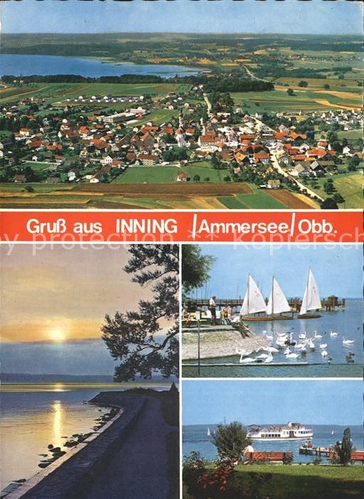 Inning Ammersee Fliegeraufnahme Segelschiffe Fahrgastsc