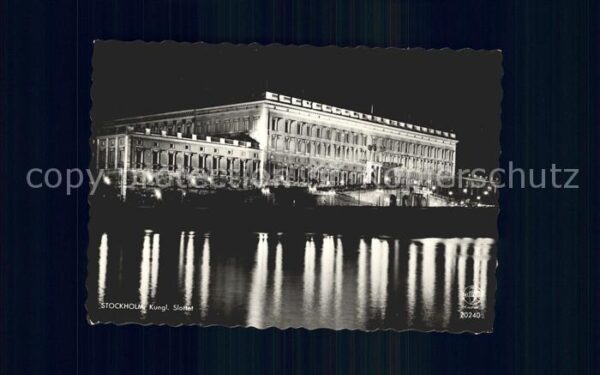 Stockholm Königliches Schloss bei Nacht