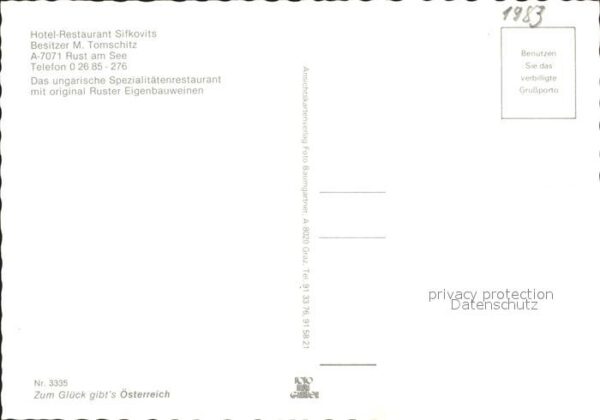 Rust Burgenland Hotel Restaurant Sifkovits Gastraum Spe – Bild 2
