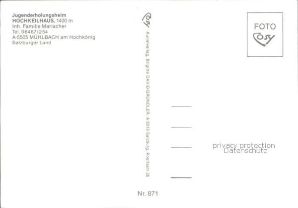 Muehlbach Hochkoenig Jugenderholungsheim Hochkeilhaus Bercht – Bild 2