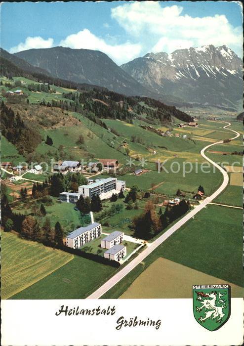Groebming Steiermark Heilanstalt Alpen Wappen Fliegeraufnahm