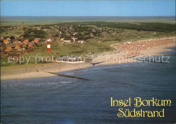 Borkum Südstrand Leuchtturm Insel Fliegeraufna