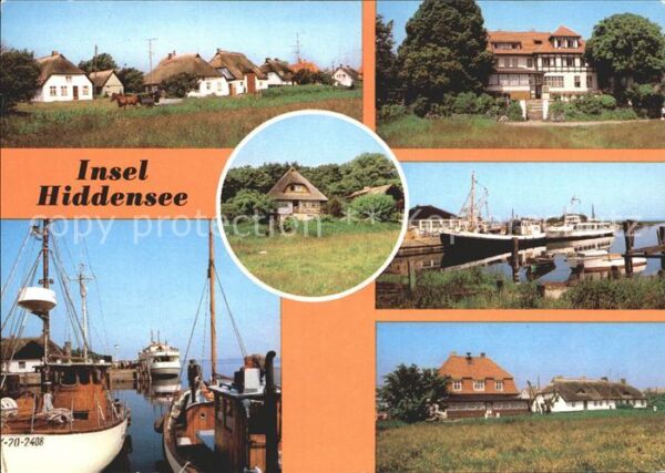 Insel Hiddensee Vitte Fischerhäuser Kloster Hafen HO Ga