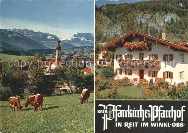 Reit Winkl Ortsansicht mit Pfarrkirche Pfarrhaus K