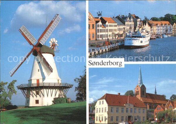 Sonderborg Windmühle Hafen Fähre Kirche