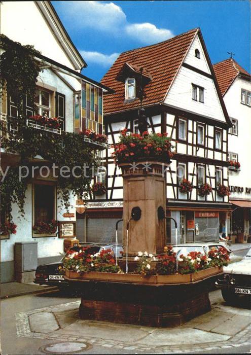 Bad Orb Brunnen am Marktplatz Fachwerkhaus
