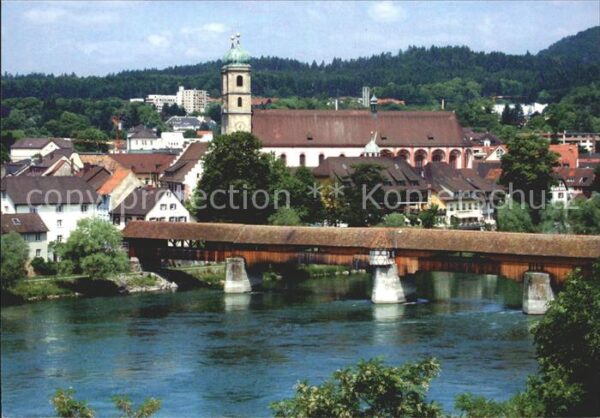 Bad Saeckingen St Fridolinsmünster historische Rheinbr