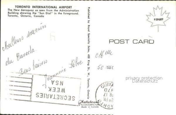 Flughafen Airport Aeroporto Toronto New Aeroquay Sun Dial – Bild 2