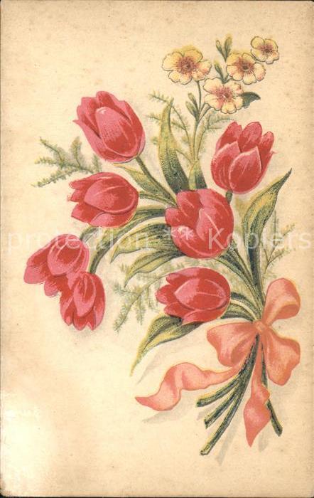 Blumen Tulpen Schlüsselblumen Litho