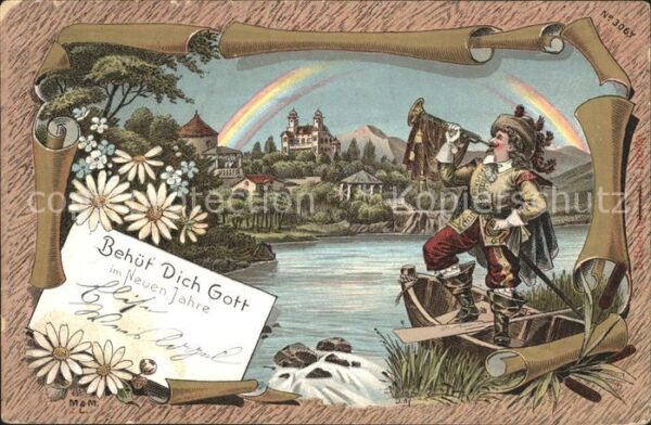 Trompeter Scheffel Regenbogen Litho
