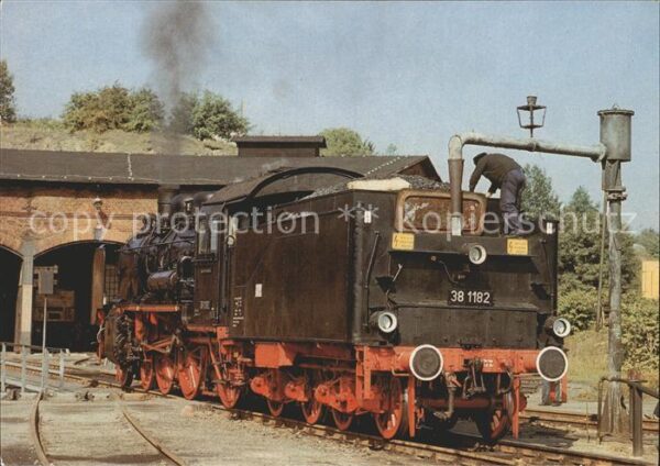 Lokomotive 38 1182 Wassernehmen Plauen